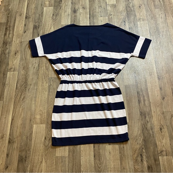 Armani Exchange Navy Striped Dress Size Large Coastal Nautical - Picture 2 of 6